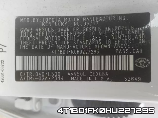 4T1BD1FK0HU227295 фото 2