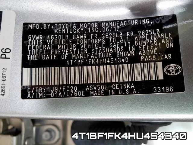 4T1BF1FK4HU454340 фото 2