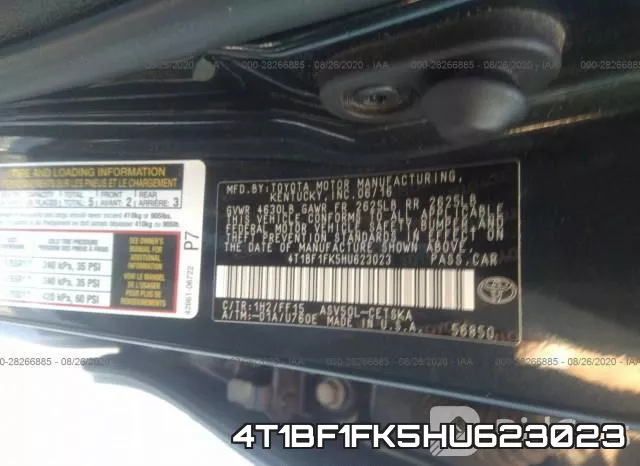 4T1BF1FK5HU623023 фото 10