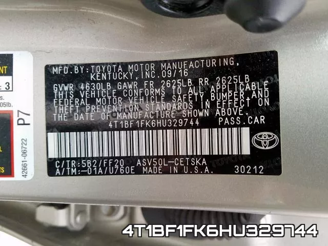 4T1BF1FK6HU329744 фото 2