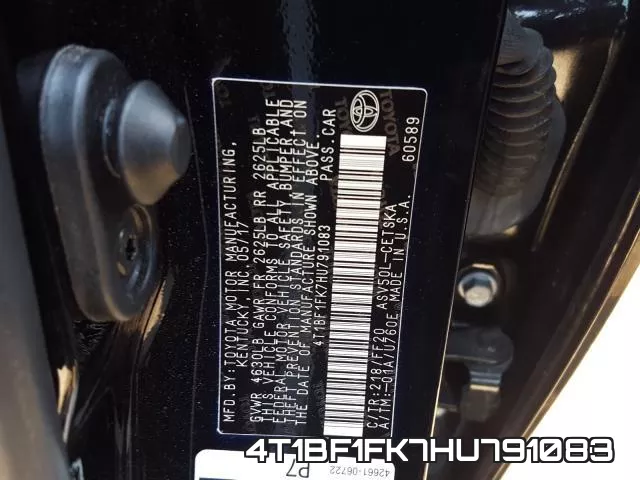 4T1BF1FK7HU791083 фото 2