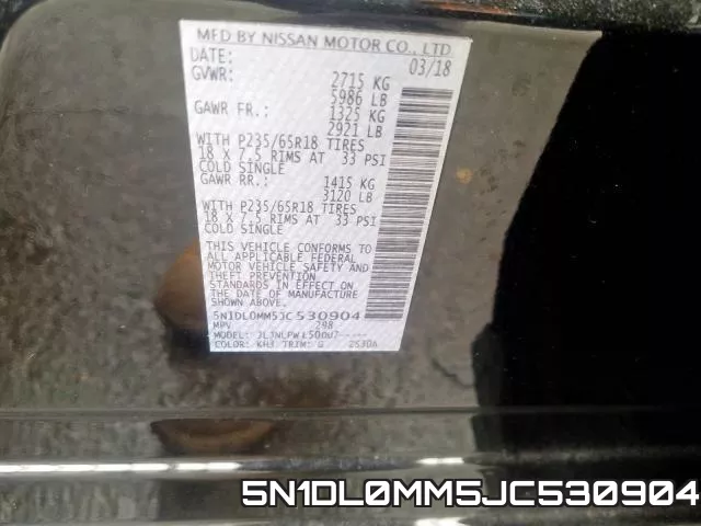 5N1DL0MM5JC530904 фото 2