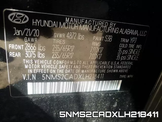 5NMS2CADXLH218411 фото 2