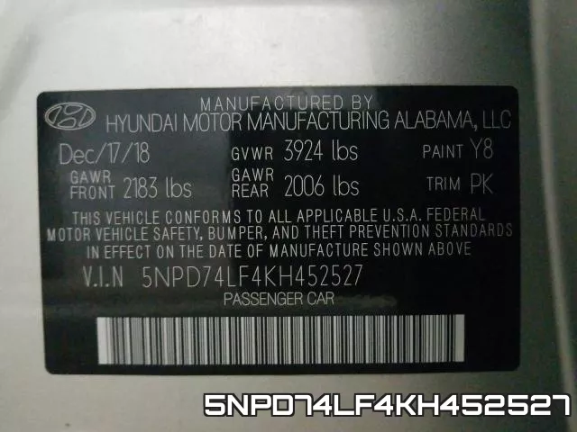5NPD74LF4KH452527 фото 2