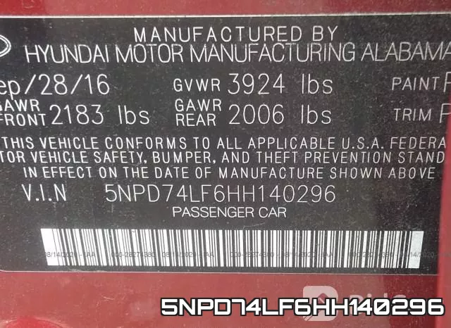 5NPD74LF6HH140296 фото 10