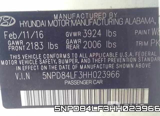 5NPD84LF3HH023966 фото 10