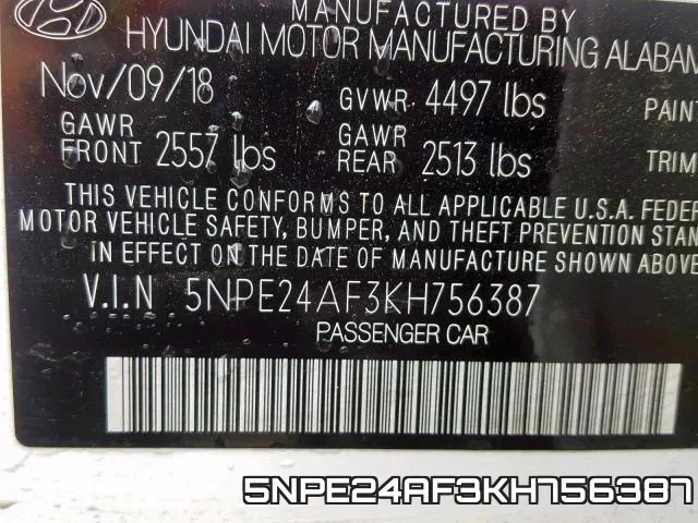 5NPE24AF3KH756387 фото 2