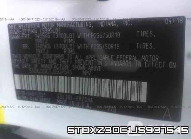 5TDXZ3DC1JS937545 фото 10