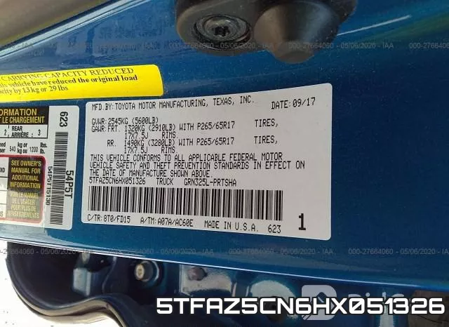 5TFAZ5CN6HX051326 фото 10
