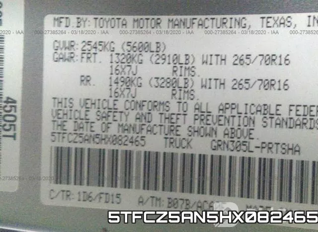 5TFCZ5AN5HX082465 фото 10