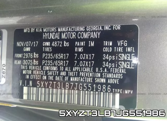 5XYZT3LB7JG551986 фото 10