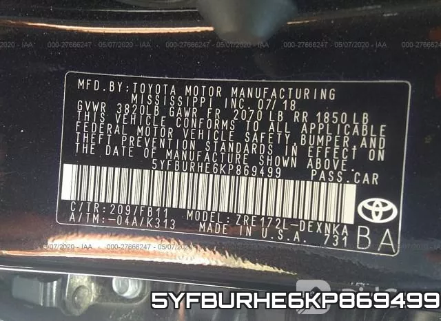 5YFBURHE6KP869499 фото 10