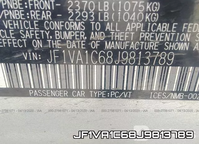 JF1VA1C68J9813789 фото 10