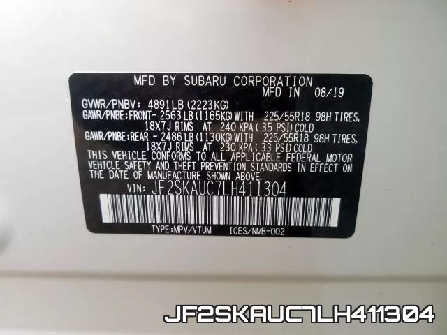 JF2SKAUC7LH411304 фото 2