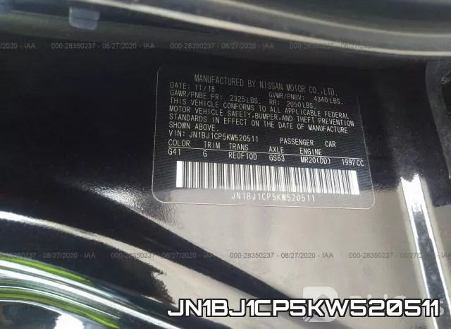 JN1BJ1CP5KW520511 фото 10