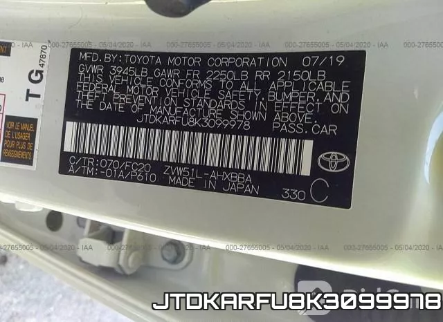 JTDKARFU8K3099978 фото 10