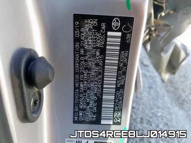 JTDS4RCE8LJ014915 фото 2