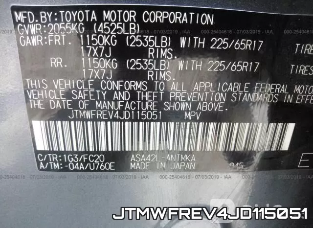 JTMWFREV4JD115051 фото 10
