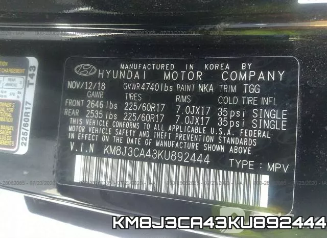 KM8J3CA43KU892444 фото 10