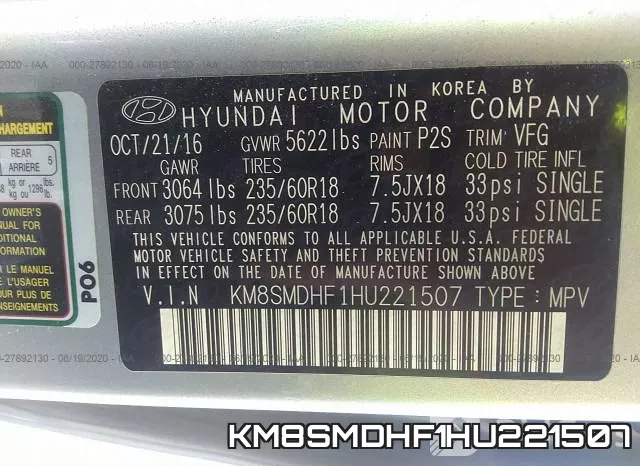 KM8SMDHF1HU221507 фото 10