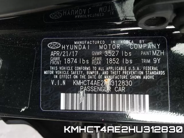 KMHCT4AE2HU312830 фото 2