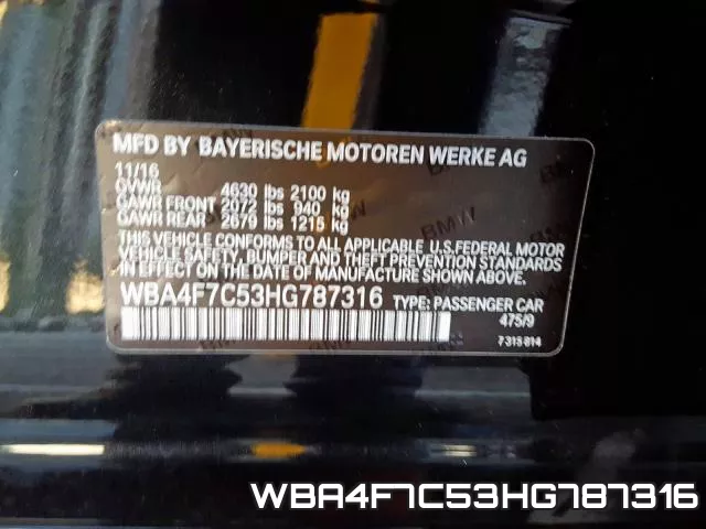 WBA4F7C53HG787316 фото 2