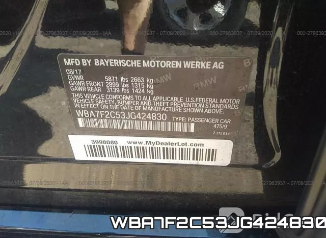 WBA7F2C53JG424830 фото 10