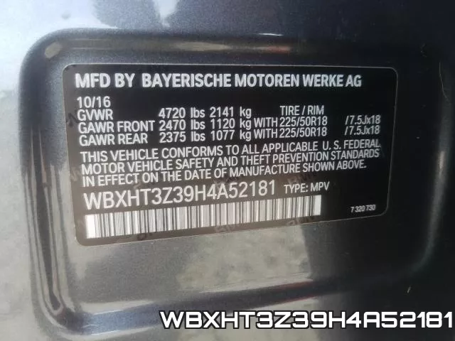WBXHT3Z39H4A52181 фото 2