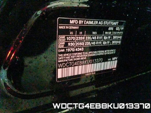 WDCTG4EB8KU013370 фото 2