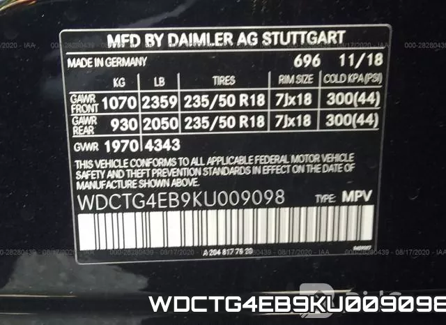 WDCTG4EB9KU009098 фото 10