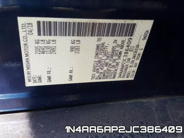 1N4AA6AP2JC386409 фото 2
