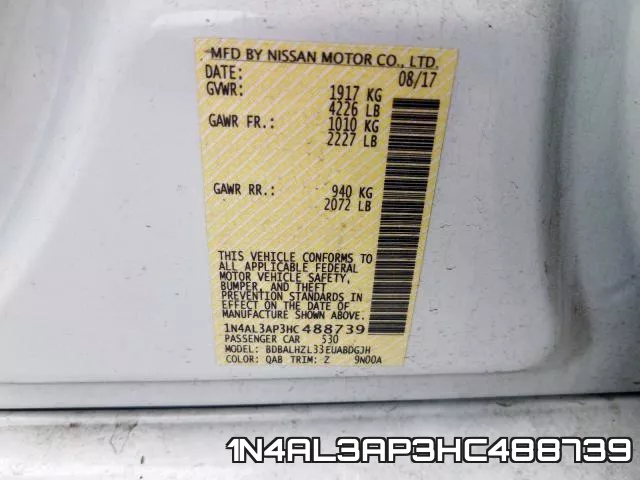 1N4AL3AP3HC488739 фото 2
