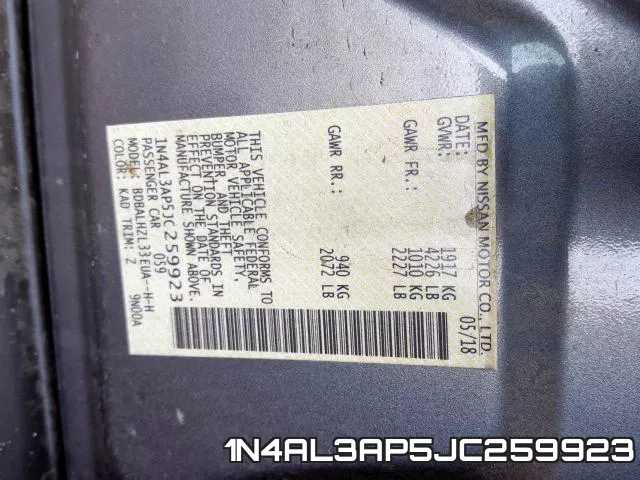 1N4AL3AP5JC259923 фото 2