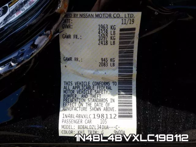 1N4BL4BVXLC198112 фото 2