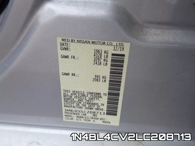 1N4BL4CV2LC208713 фото 2