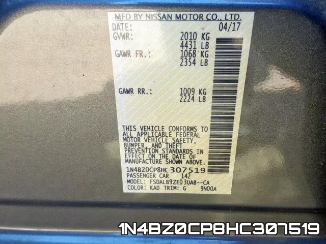 1N4BZ0CP8HC307519 фото 2