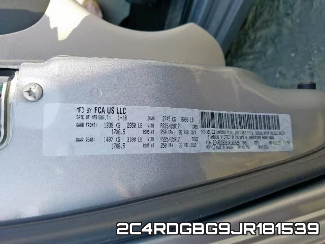 2C4RDGBG9JR181539 фото 2