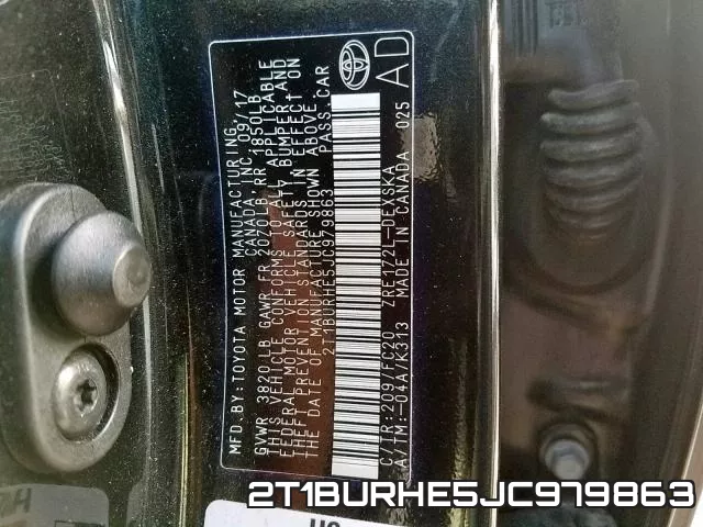 2T1BURHE5JC979863 фото 2