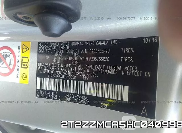 2T2ZZMCA5HC040998 фото 10
