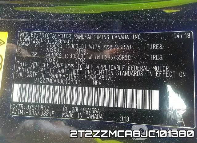 2T2ZZMCA8JC101380 фото 9