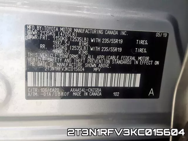 2T3N1RFV3KC015604 фото 2