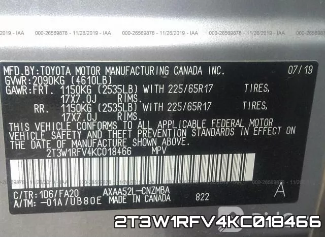 2T3W1RFV4KC018466 фото 10
