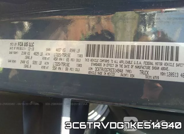3C6TRVDG7KE514940 фото 10