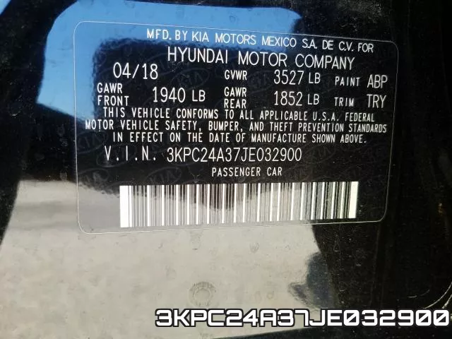 3KPC24A37JE032900 фото 2