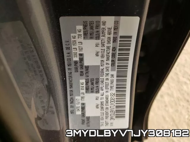 3MYDLBYV7JY308182 фото 2