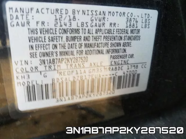 3N1AB7AP2KY287520 фото 2