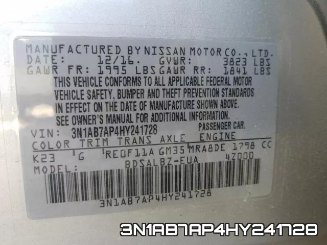 3N1AB7AP4HY241728 фото 2