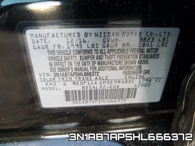 3N1AB7AP5HL666372 фото 2