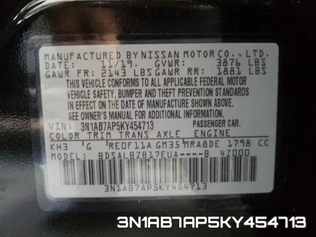 3N1AB7AP5KY454713 фото 2