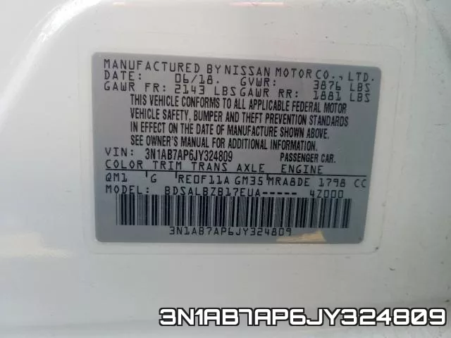 3N1AB7AP6JY324809 фото 2